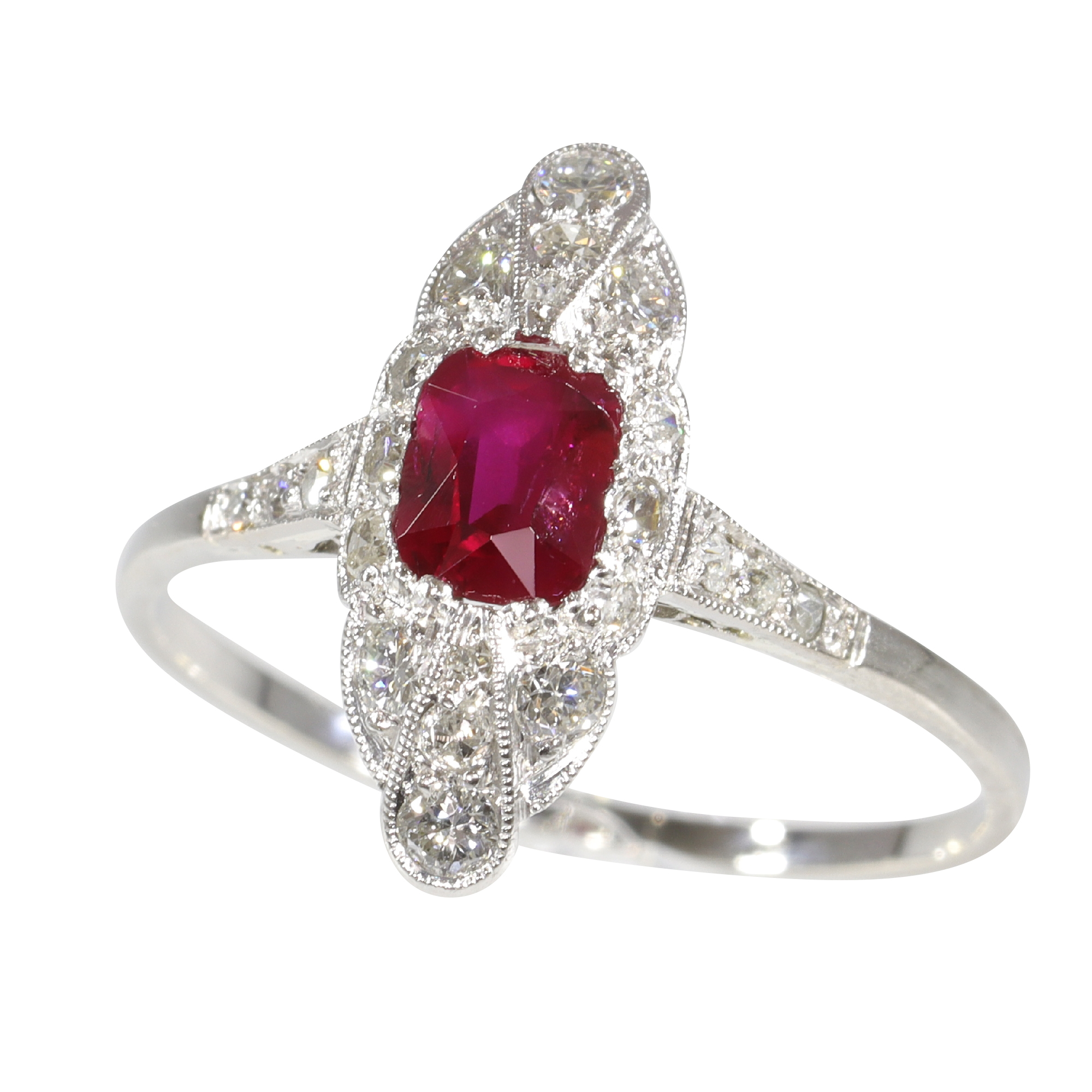 Pigeon Blood Elegance: A Tale of a 1920s Art Deco Ruby